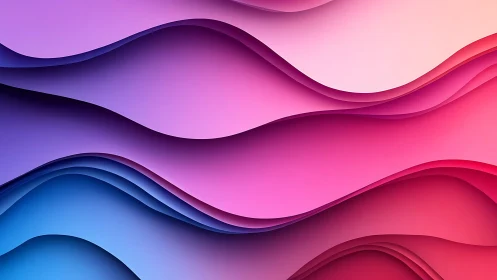 Layered gradient waves blend cool blues and warm pinks.