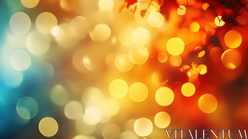 Defocused autumn bokeh field with warm high‑key circular highlights