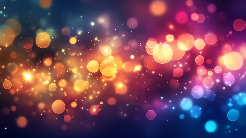 Vibrant bokeh lights abstract background in vivid digital style.
