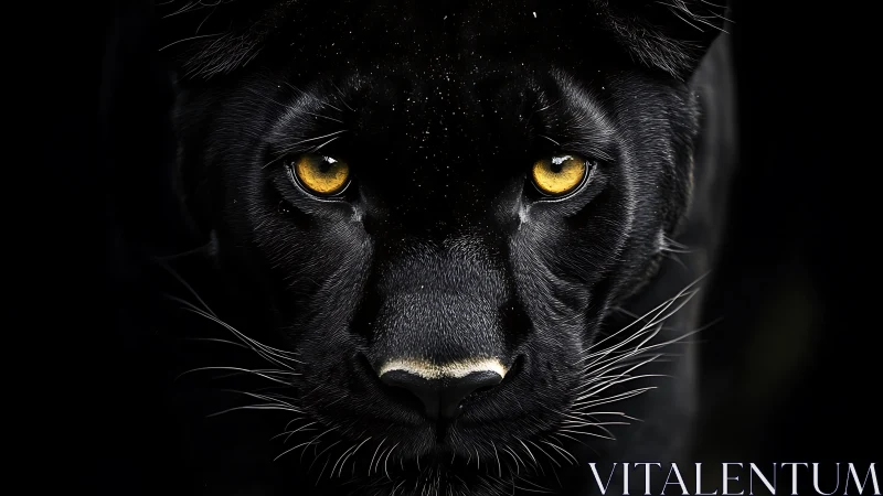 Majestic Black Panther with Striking Golden Eyes