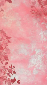 Botanical Watercolor Overlay: Delicate Flowers Layered on Soft Pink Background