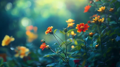 Golden Hour Garden: Nature's Warm Embrace.