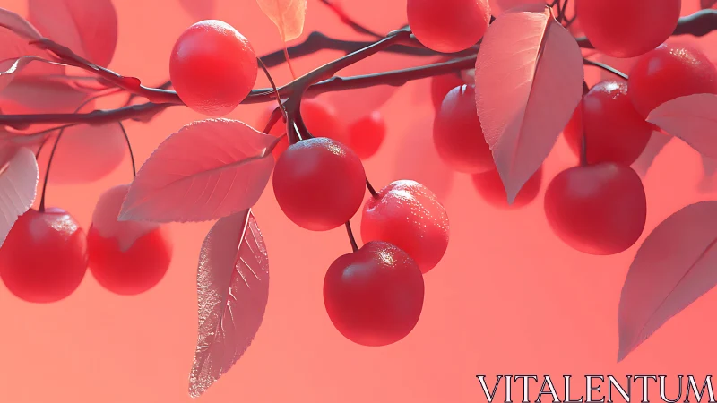 Glimmering cherry branches in a dreamy pink glow.