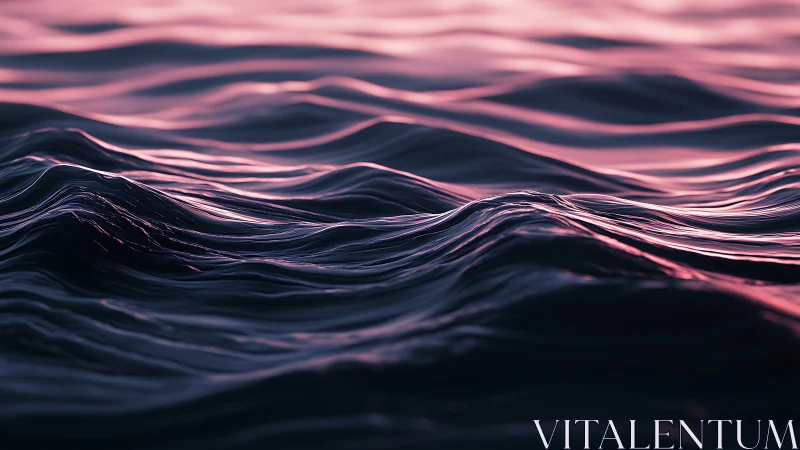 Velvet twilight waves glowing in soft evening light.