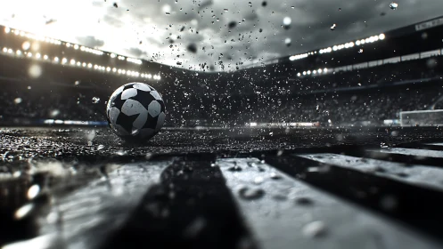 Storm-lit football drama splashes across the roaring pitch.