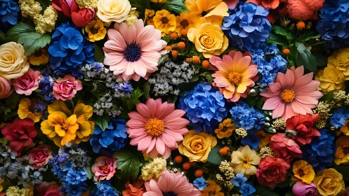 Vibrant Floral Arrangement Display with Multiple Blooms.