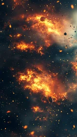 Cosmic Explosion: Fire Across the Void.