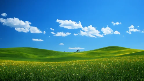 Spectral gradient meadow under stratocumulus cloud array.