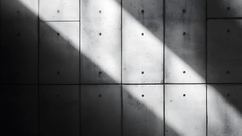 Concrete wall geometry with diagonal light and deep shadows.