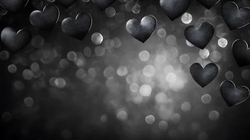 Monochromatic Heart Composition with Bokeh Depth.
