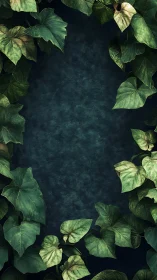 Vertical dark background framed by dense green foliage.