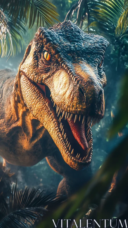 Hyperreal 3D theropod render shows detailed scales and lighting
