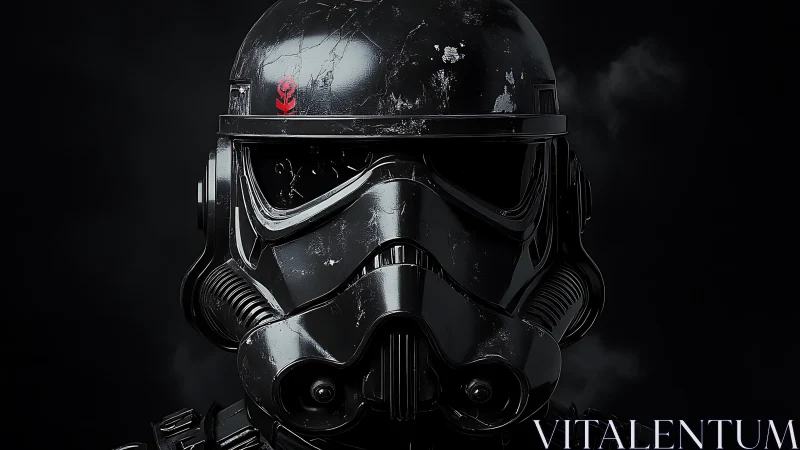 3D tactical helmet portrait with cinematic low-key lighting.