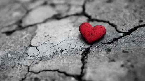 Red Heart on Cracked Earth.