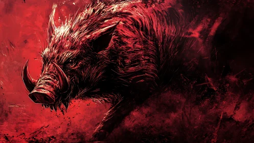 Aggressive boar profile rendered in high-energy digital strokes.
