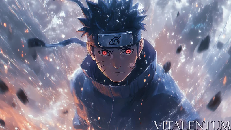 Storm-eyed ninja ignites a swirling explosion of resolve.