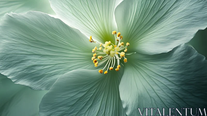 Serene Pale Bloom: Nature's Gentle Green Whisper.