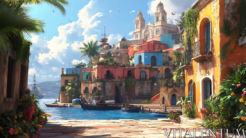 Waterfront Cathedral: Stacked Dreams in Vivid Mediterranean Architecture