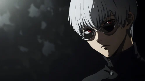 Silver-haired anime antihero watches from the shadows in silence