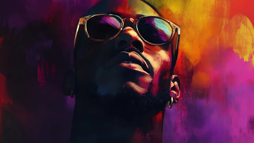 Chromatic confidence rises through swirling neon daylight