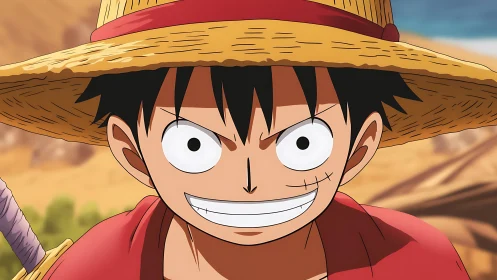 Sunlit straw hat hero grinning toward bold adventures.