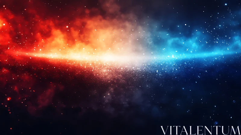 Nebular dust band with red and blue opposing gradients.