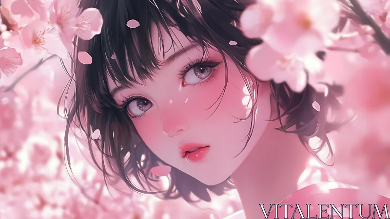 Blossom-kissed gaze softly drifts through petal-bright dusk