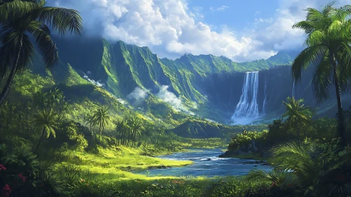 Paradise Valley's Emerald Cascade: Tropical Majesty.