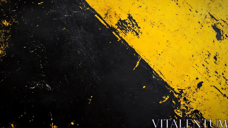 Grunge black and yellow diagonal painted abstract background.