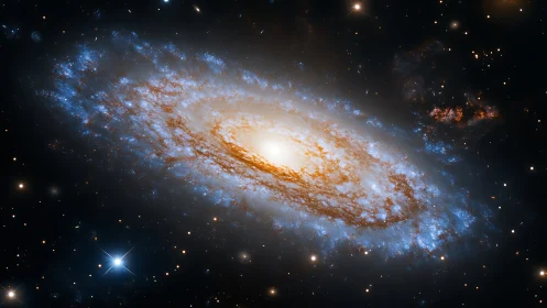 Spiral galaxy with bright core and extended star-forming disk.