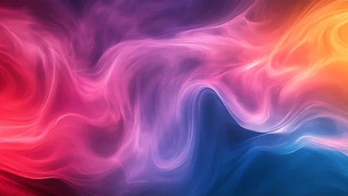 Gentle waves of colorful light drift across a dreamy sky