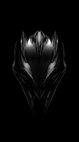 Midnight mech helm glows softly with sleek futuristic grace