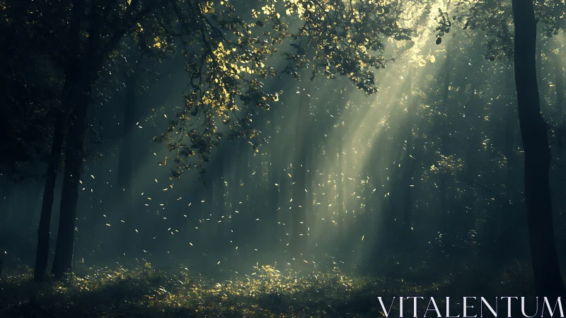 Forest Interior With Diffuse Sunlight Through Canopy