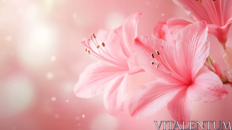 Delicate Pink Blossoms Dance in Soft Light.