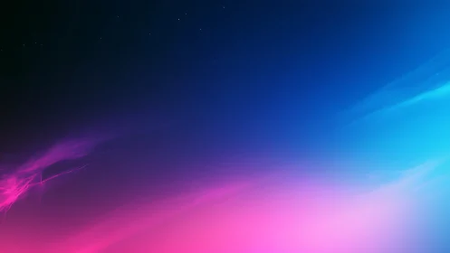 Neon gradient skyscape with luminous magenta horizon glow.