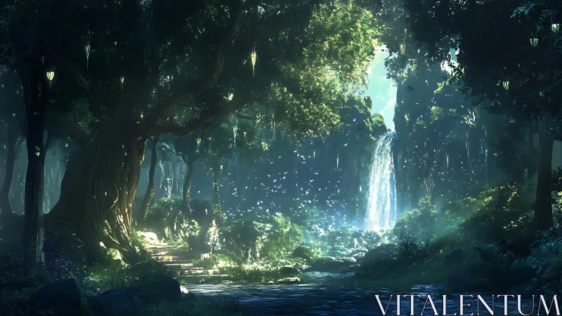 Enchanted Forest Waterfall Escape.