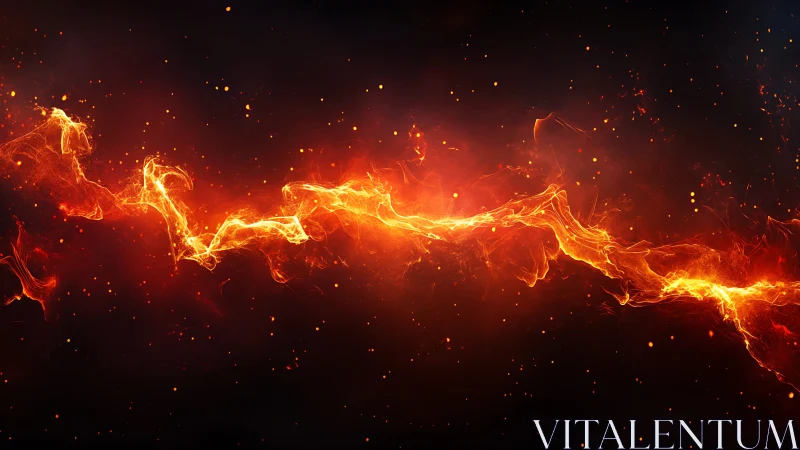 Golden Lightning Bolt Striking Through Cosmic Darkness.