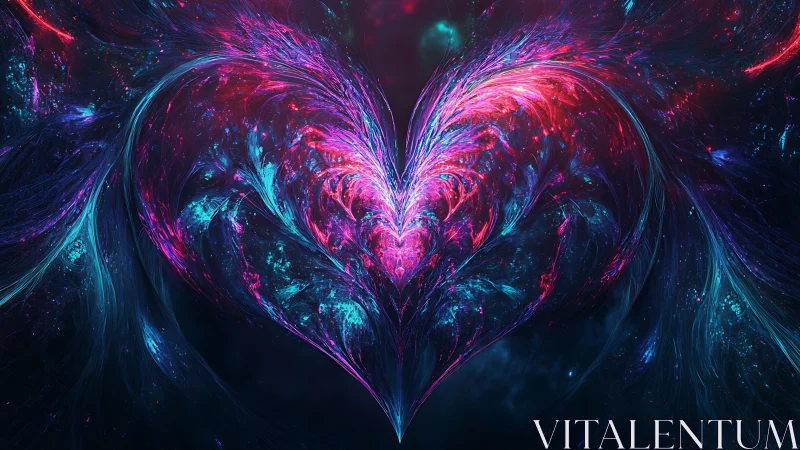 Nebula heart fractal pulsing in neon cosmic currents.