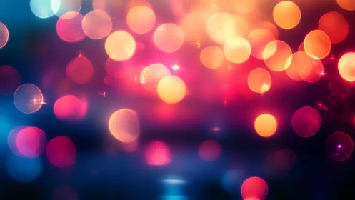 Radiant neon bokeh orbs in vibrant night spectrum study.