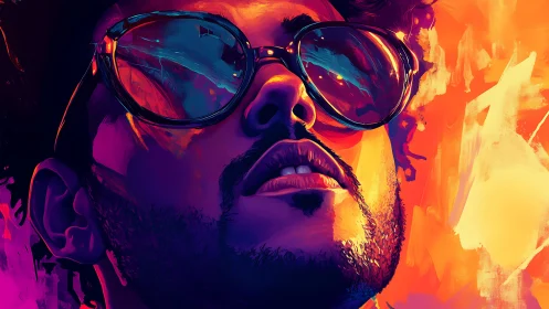 Neon daydreams in mirrored shades and electric light glow.