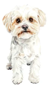 Soft scruffy sentinel gazes up with watercolor devotion