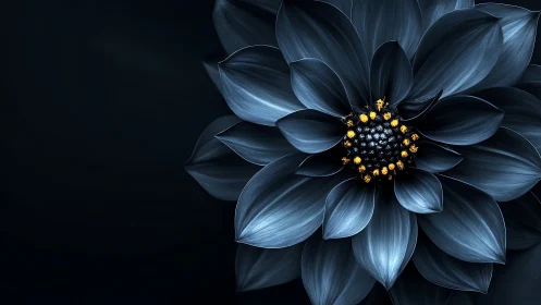 Midnight Bloom: Where Darkness Meets Golden Light.