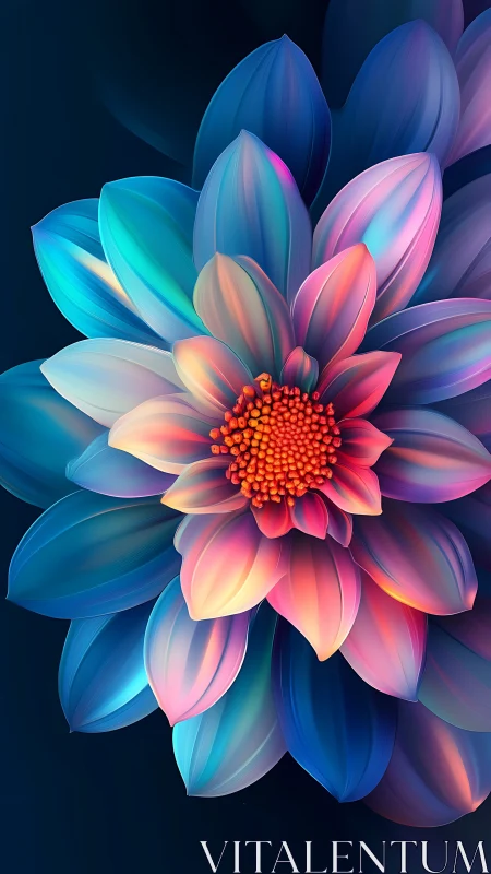 Luminous gradient bloom suspended in twilight reverie.