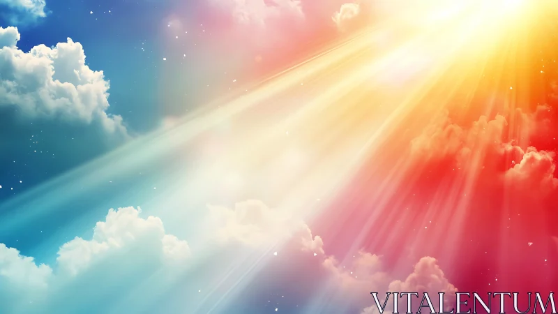 Prismatic sunrise rivers spilling through dreaming clouds.