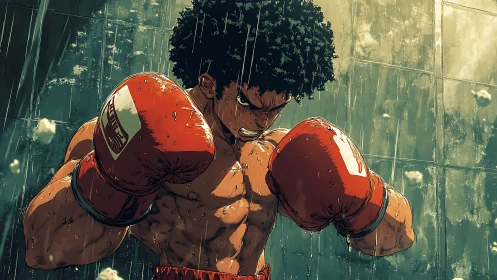 Athlete's determination shines through rain and boxing gloves