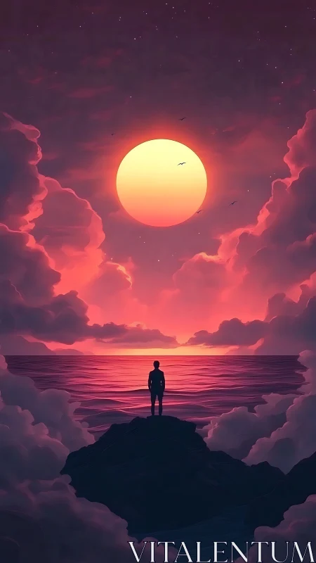 Soft sunset horizon welcomes a quiet moment of wonder.