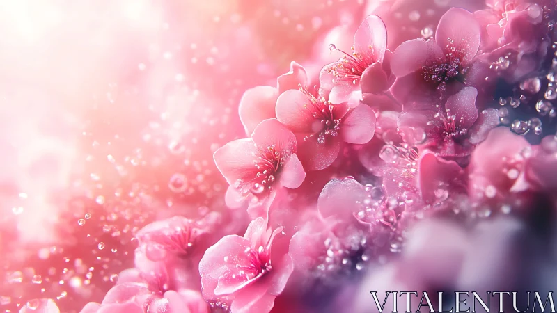Soft-Focus Floral Composition with Luminous Pink Botanicals.