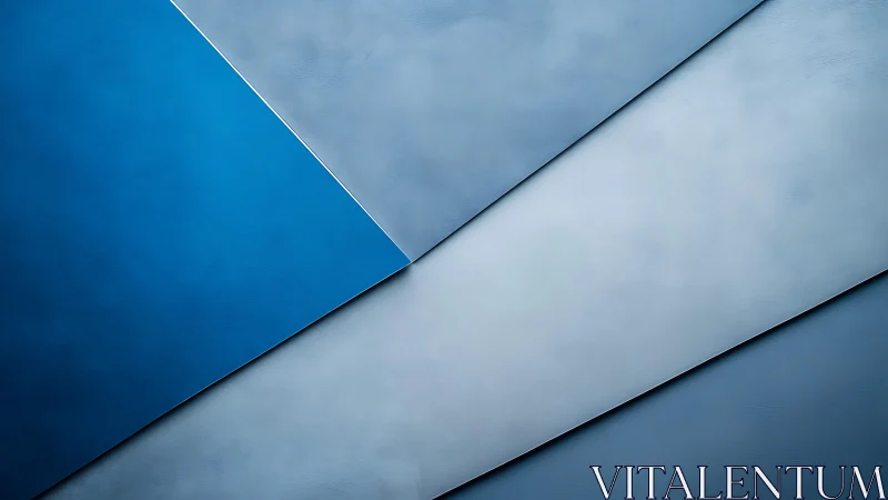 Intersecting blue planes sketch a cool geometric hush.