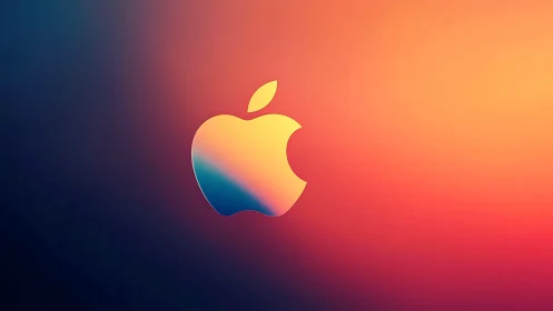 Gradient logo mark on warm duotone minimal background.