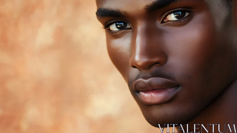 Sunlit gaze carves quiet constellations across polished skin